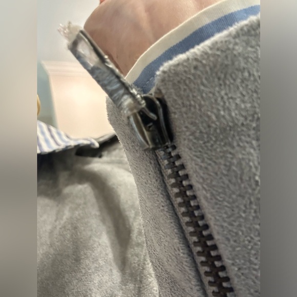 Ark NC Ultra Swede Jacket, NWOT, Grey, Motorcycle Style Zip Front & Sleeve, Sz S - Picture 7 of 16